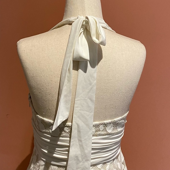 Halter Polka Dot White Cream Gold Mesh Dress - forever 21 - Picture 6 of 6